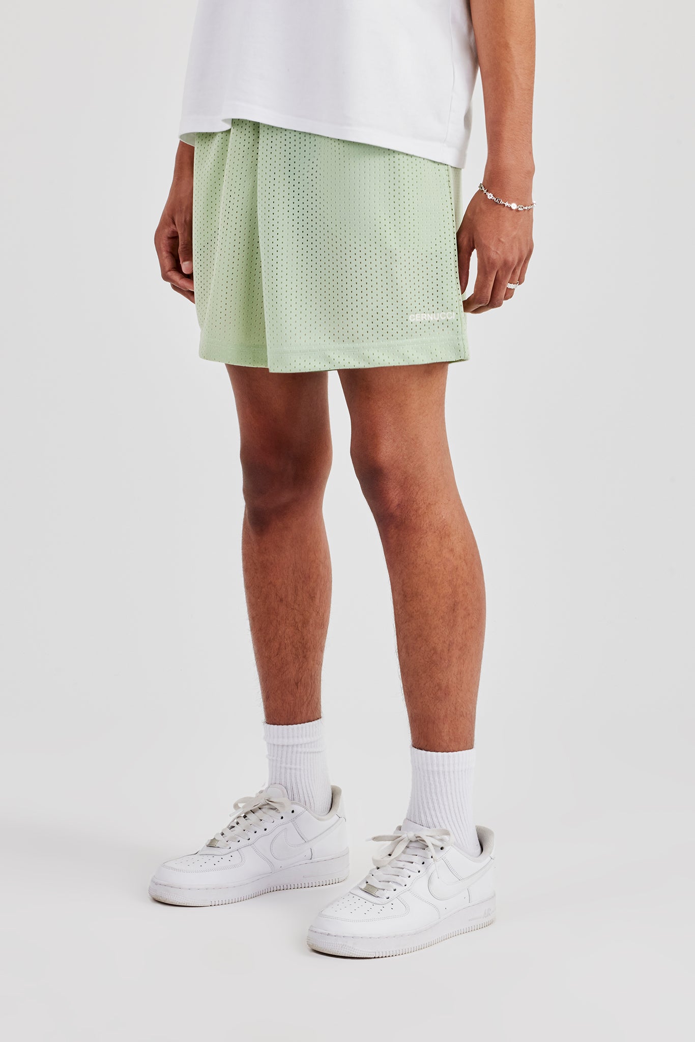 Cernucci Embroidered Mesh Short - Sage