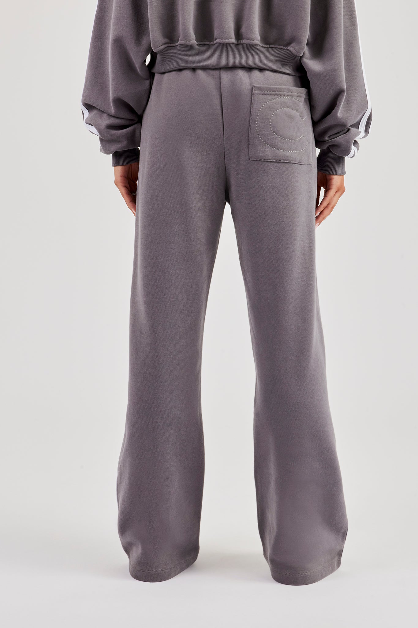 Moto Jogger mit weitem Bein – verwaschenes Anthrazit