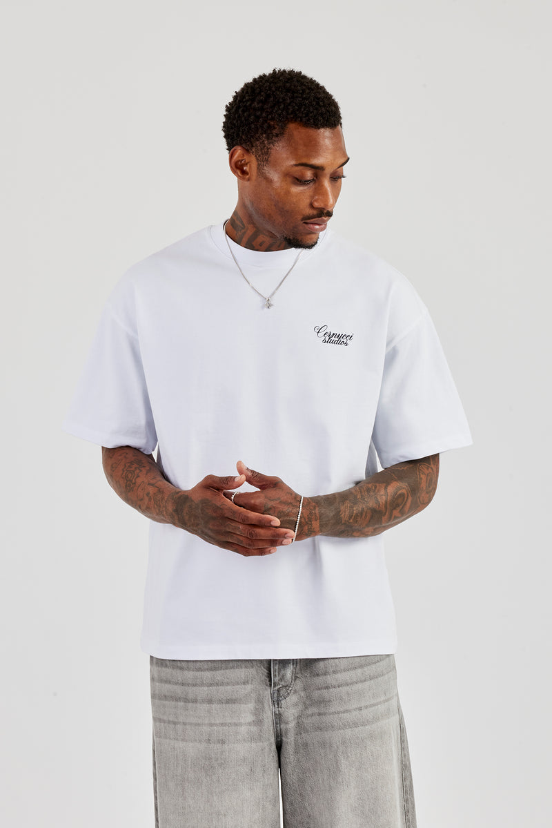 2017 Back Graphic Oversized T-Shirt - White