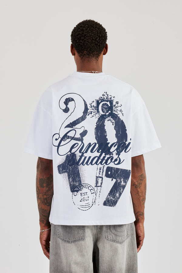 2017 Back Graphic Oversized T-Shirt - White