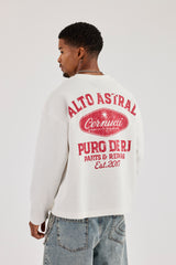 Long Sleeve Boxy Waffle Alto Astral T-Shirt - Off White