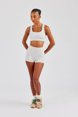 Racer Back Bralet & Jersey Boxer Short Set - Ash Grey