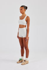 Racer Back Bralet & Jersey Boxer Short Set - Ash Grey