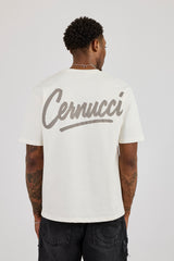 Cernucci Script Back Print T-Shirt - Off White