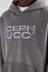 Oversize-Hoodie mit verwaschener Stickerei