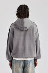 Oversize-Hoodie mit verwaschener Stickerei