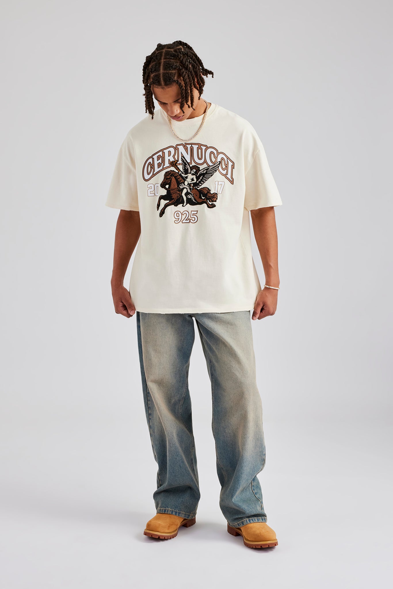 トップス SATUR Cherub Graphic T-Shirt Cream XL 男女兼用【SATUR