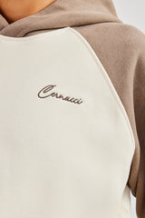 Kapuzenpullover mit kontrastierenden Raglanärmeln - Weiß