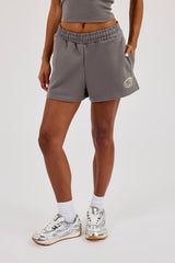 Washed Short With Print - Charcoal