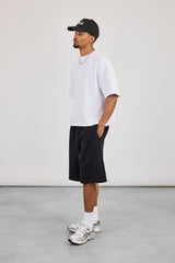 Embroidered Jersey Jort - Black