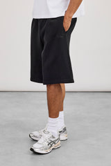 Embroidered Jersey Jort - Black