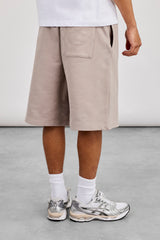 Embroidered Jersey Jort - Stone