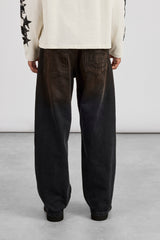 Baggy Fit Dirty Wash Jeans - Black