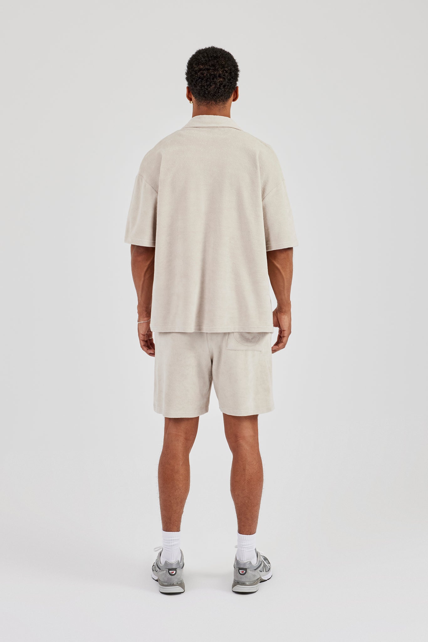 Boxy-Hemd und Shorts aus Frottee - Beige