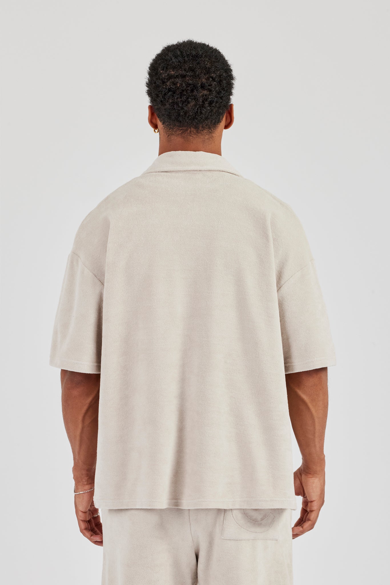 Boxy-Hemd aus Frottee - Beige