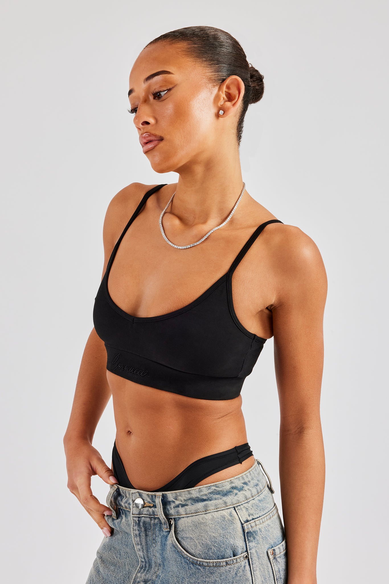 Cernucci Jersey-Bralette - Schwarz