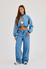 Denim Taping Baggy Jean - Mid Blue