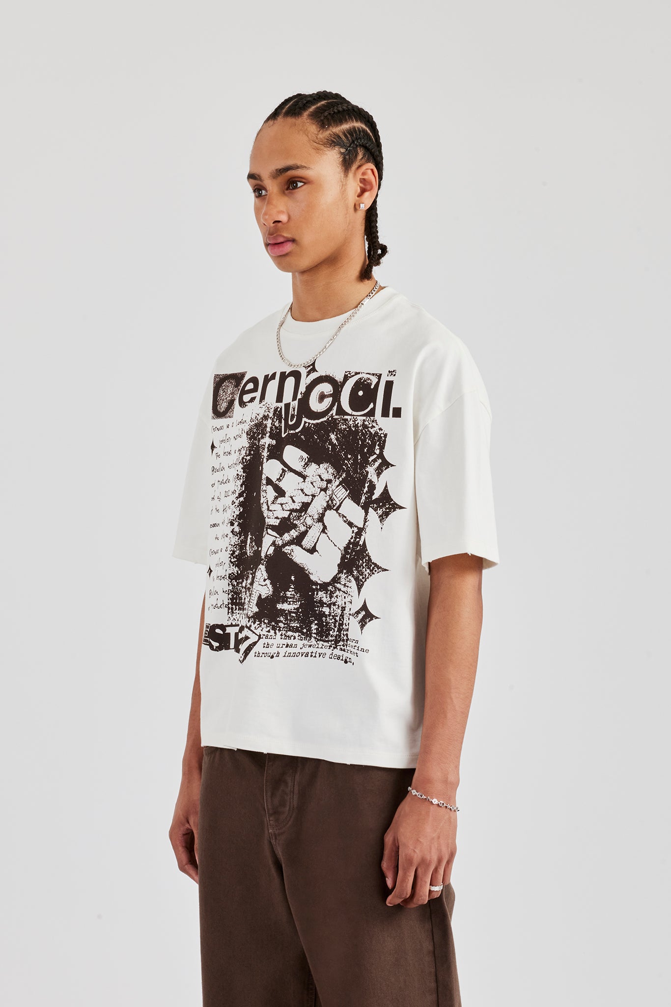 Boxy Short Sleeve T-Shirt - Off White | Mens Tees & Vests | Shop T