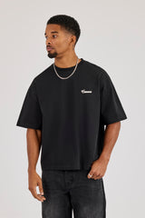 Cernucci Diamonds Embroidered Boxy T-Shirt - Black