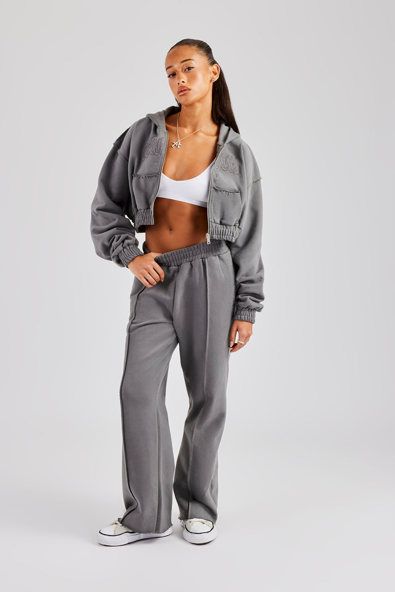 Exposed Seam Tracksuit Charcoal Womens Sets Shop Tracksuits