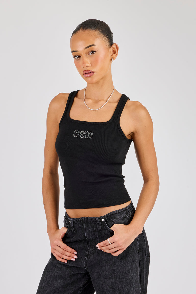 Chest Vest Rib Swarovski Square Neck Rib Vest | Womens Tees & Vests | Shop T-Shirts at ...