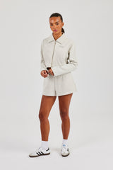 Bestickte Shorts - Aschgrau