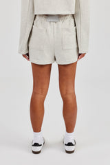 Bestickte Shorts - Aschgrau