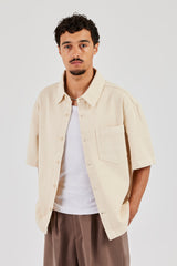 Kastenförmiges Jeanshemd in Ecru