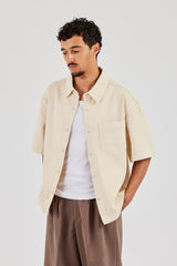 Kastenförmiges Jeanshemd in Ecru