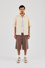 Kastenförmiges Jeanshemd in Ecru