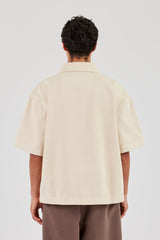 Kastenförmiges Jeanshemd in Ecru