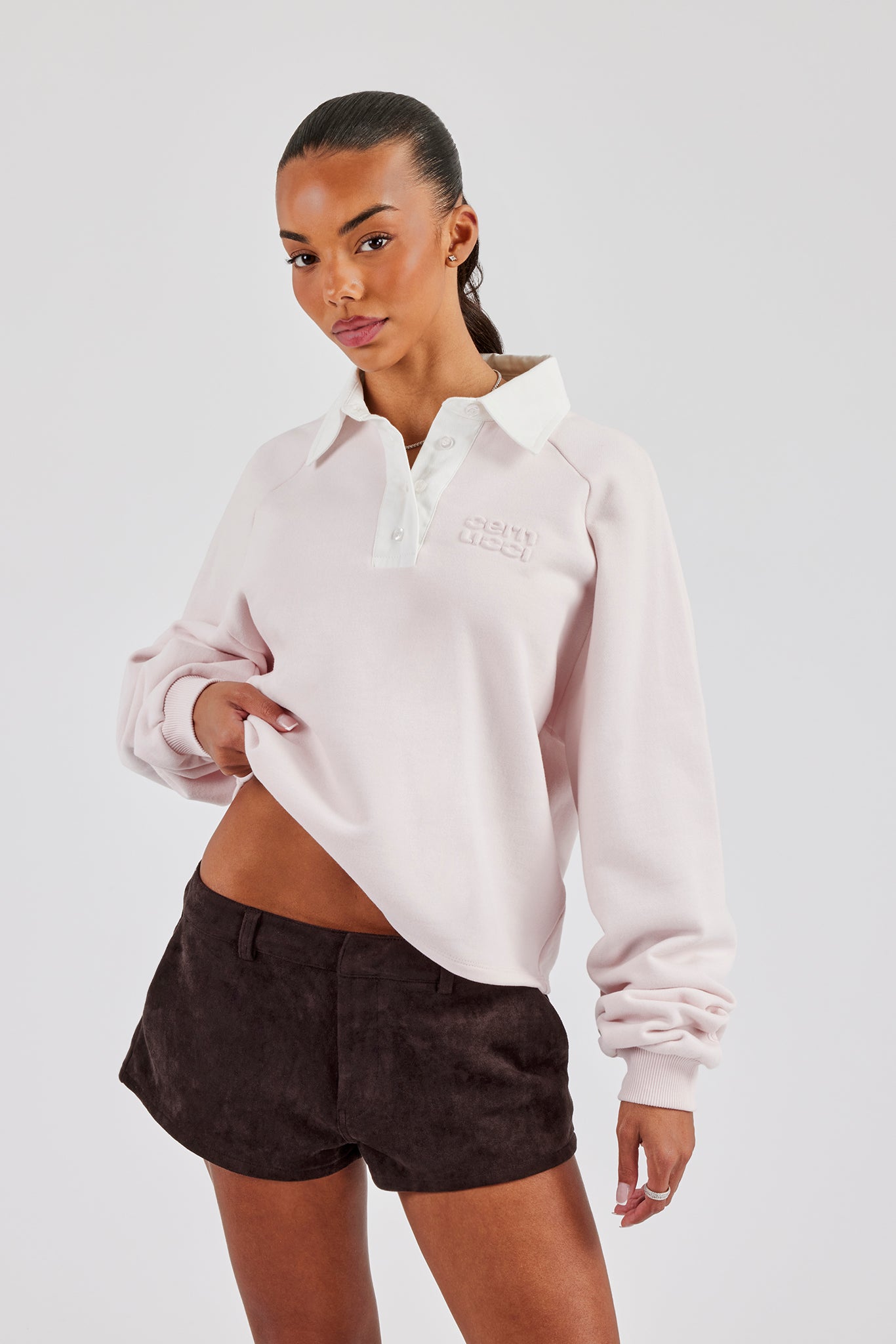 Rugby Polo Sweatshirt - Light Pink