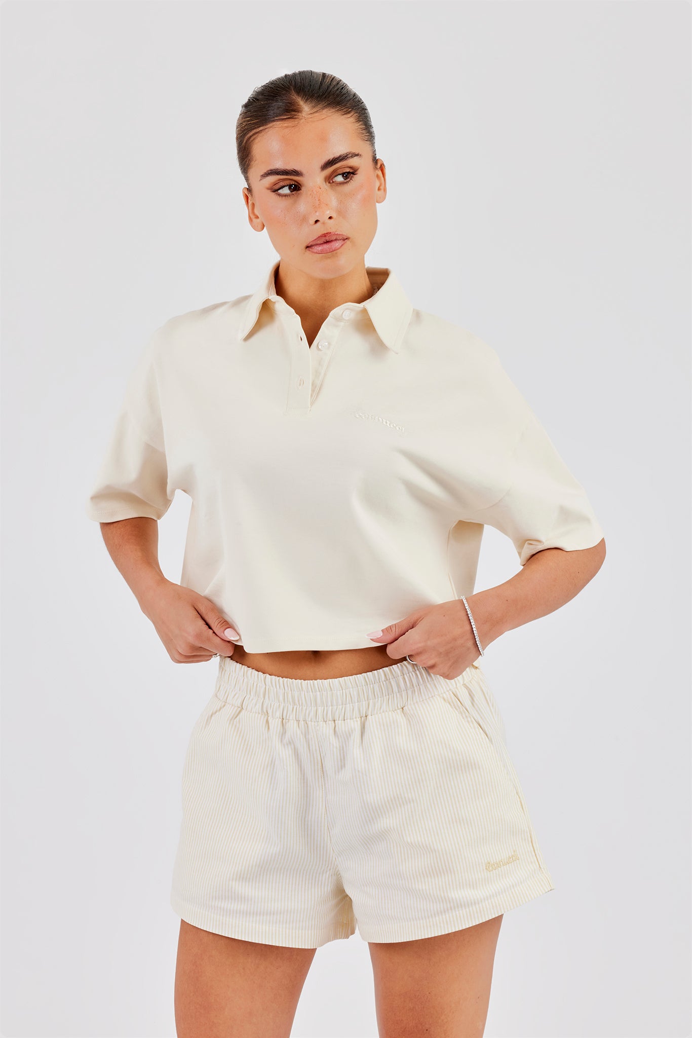 Cropped Polo Top - Butter Yellow