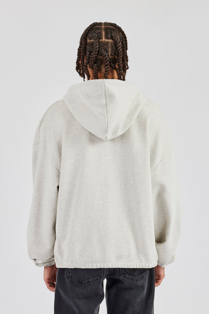 Kapuzenpullover mit durchgehendem Reißverschluss und Kordelzug – Aschmel
