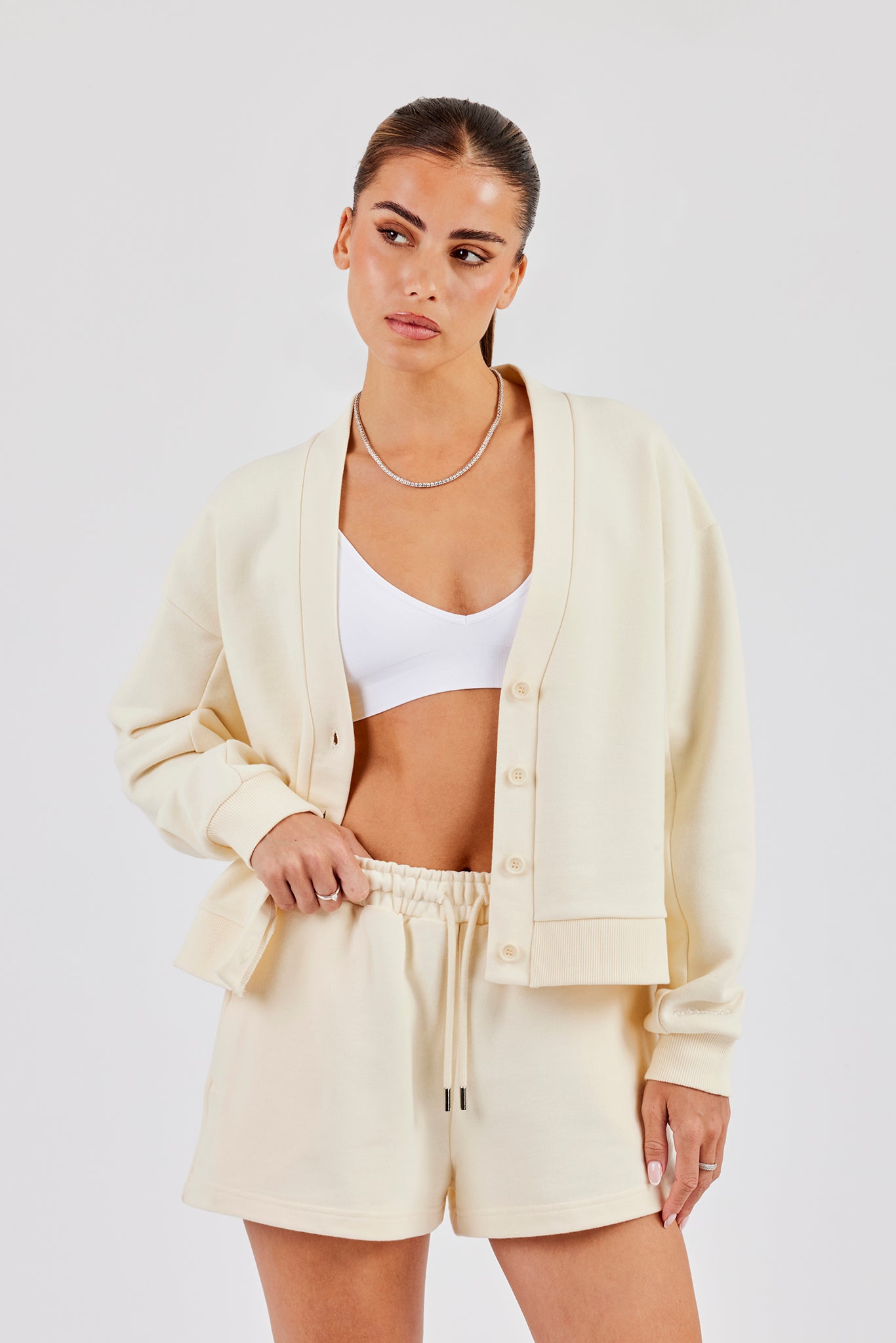 Jersey Boxy Cardigan- Butter Yellow