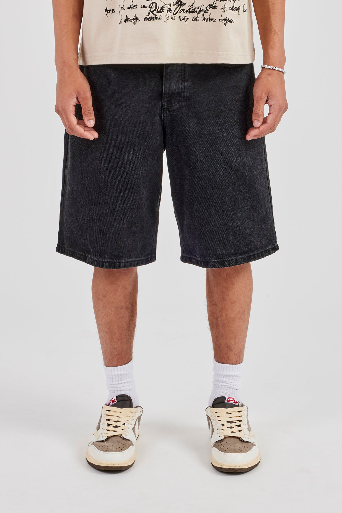 Denim Bermuda Jorts - Washed Black