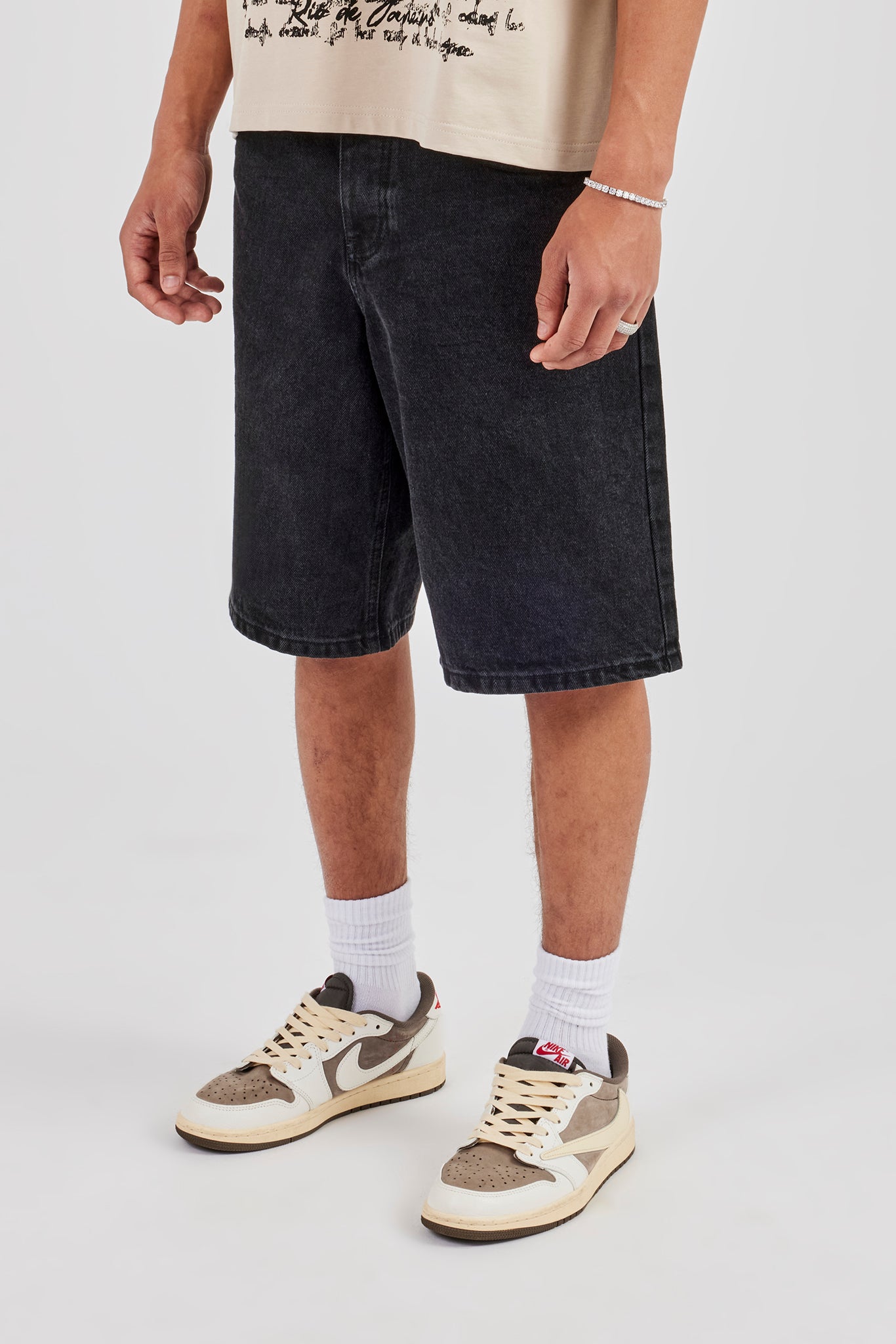 Denim Bermuda Jorts - Washed Black