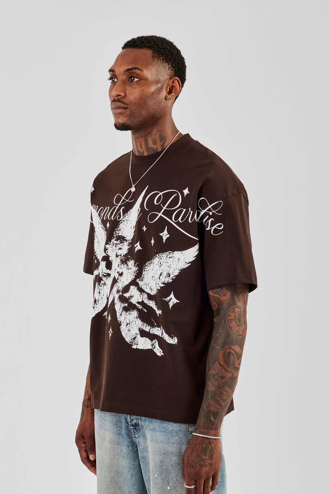 Diamonds In Paradise Oversize-T-Shirt - Schokolade