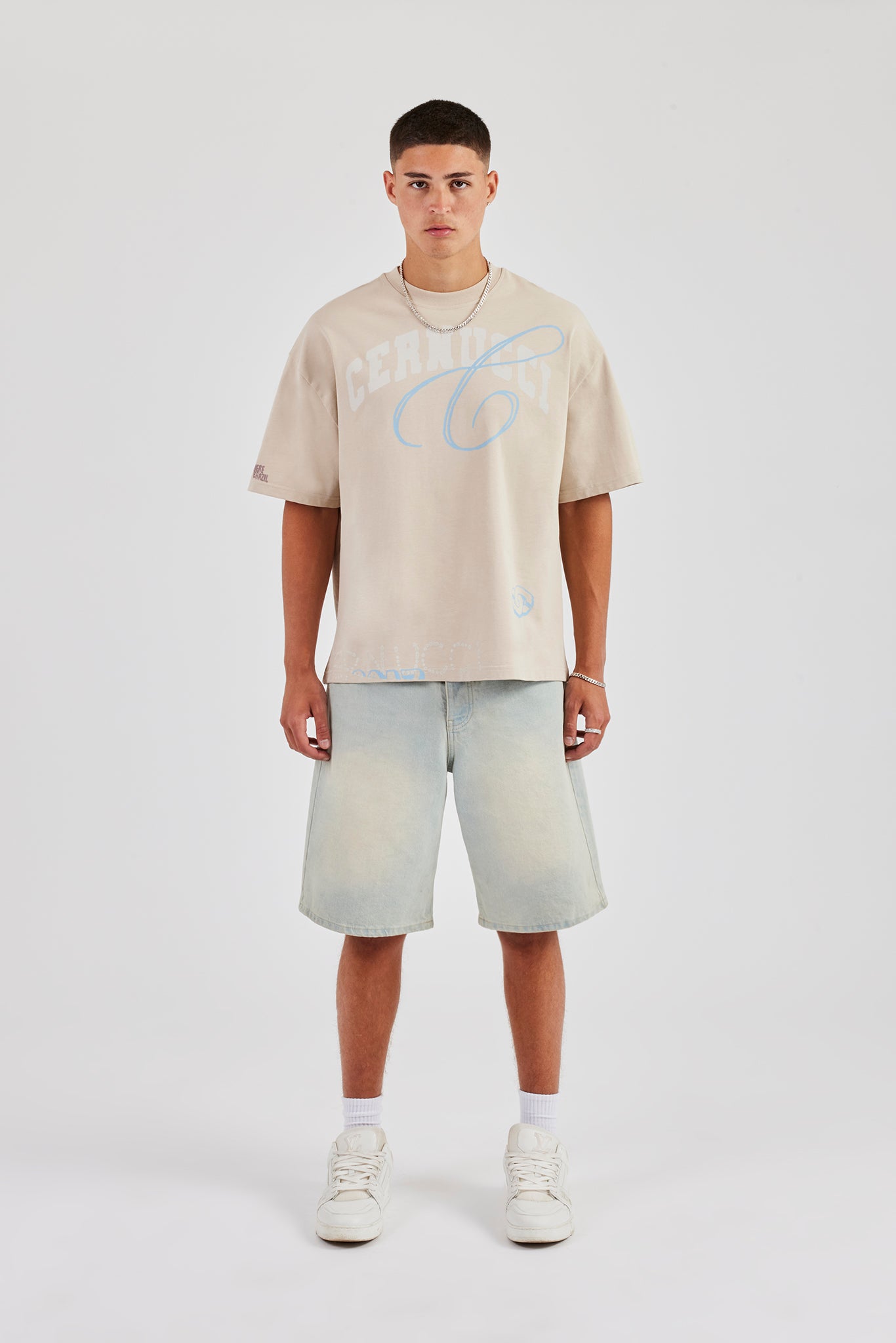 Graffiti Oversized T-Shirt - Stone