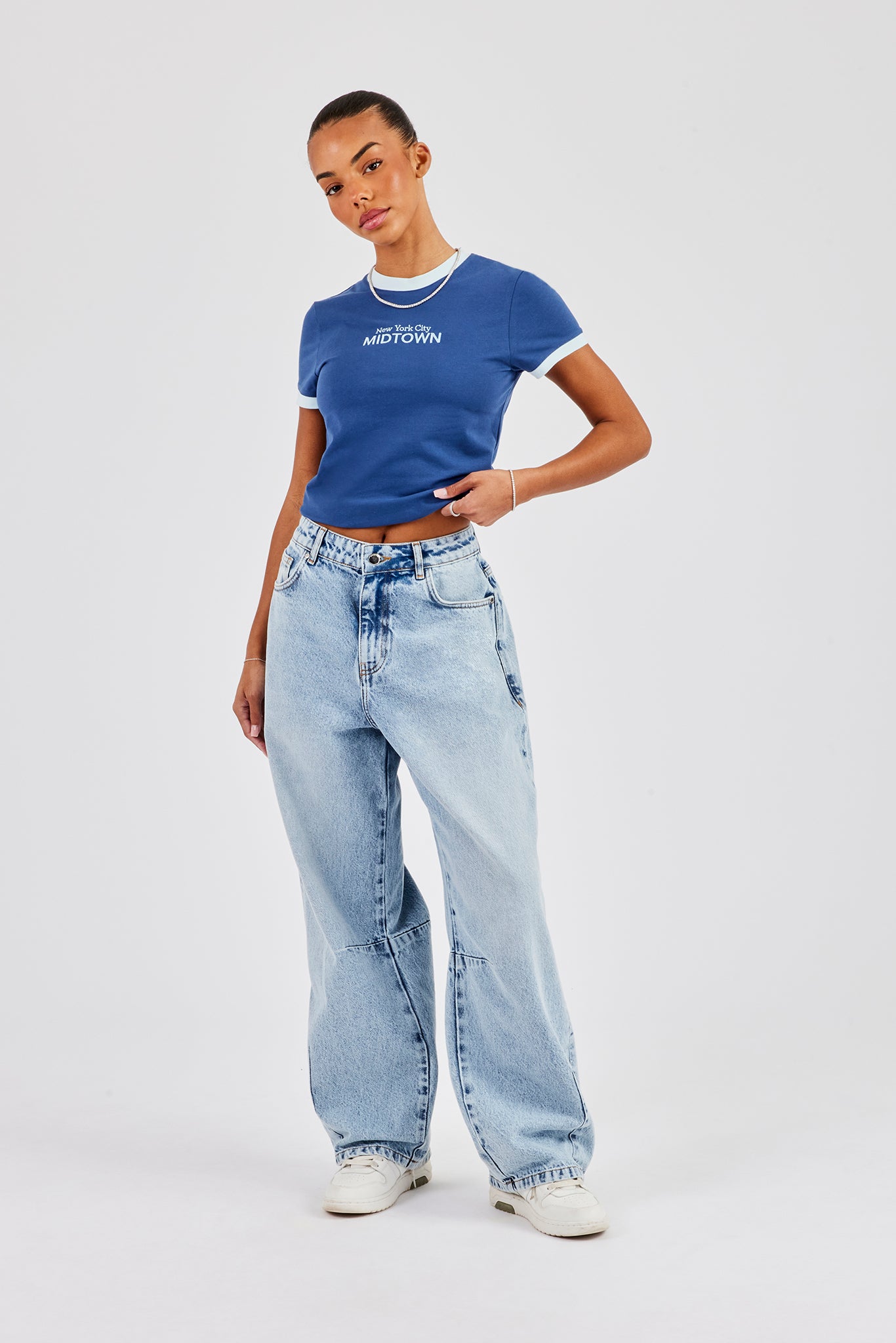 Midtown Contrast Baby T-Shirt - Marineblau