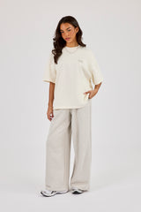 555 Embroidered Oversized T-Shirt - Off White