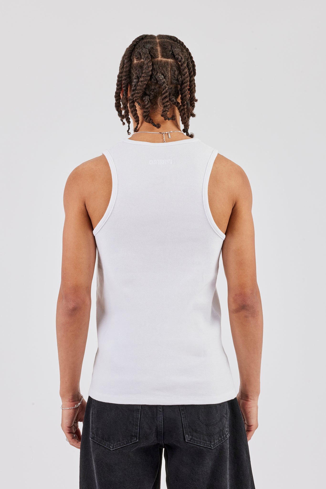 Waffle Vest Top - White