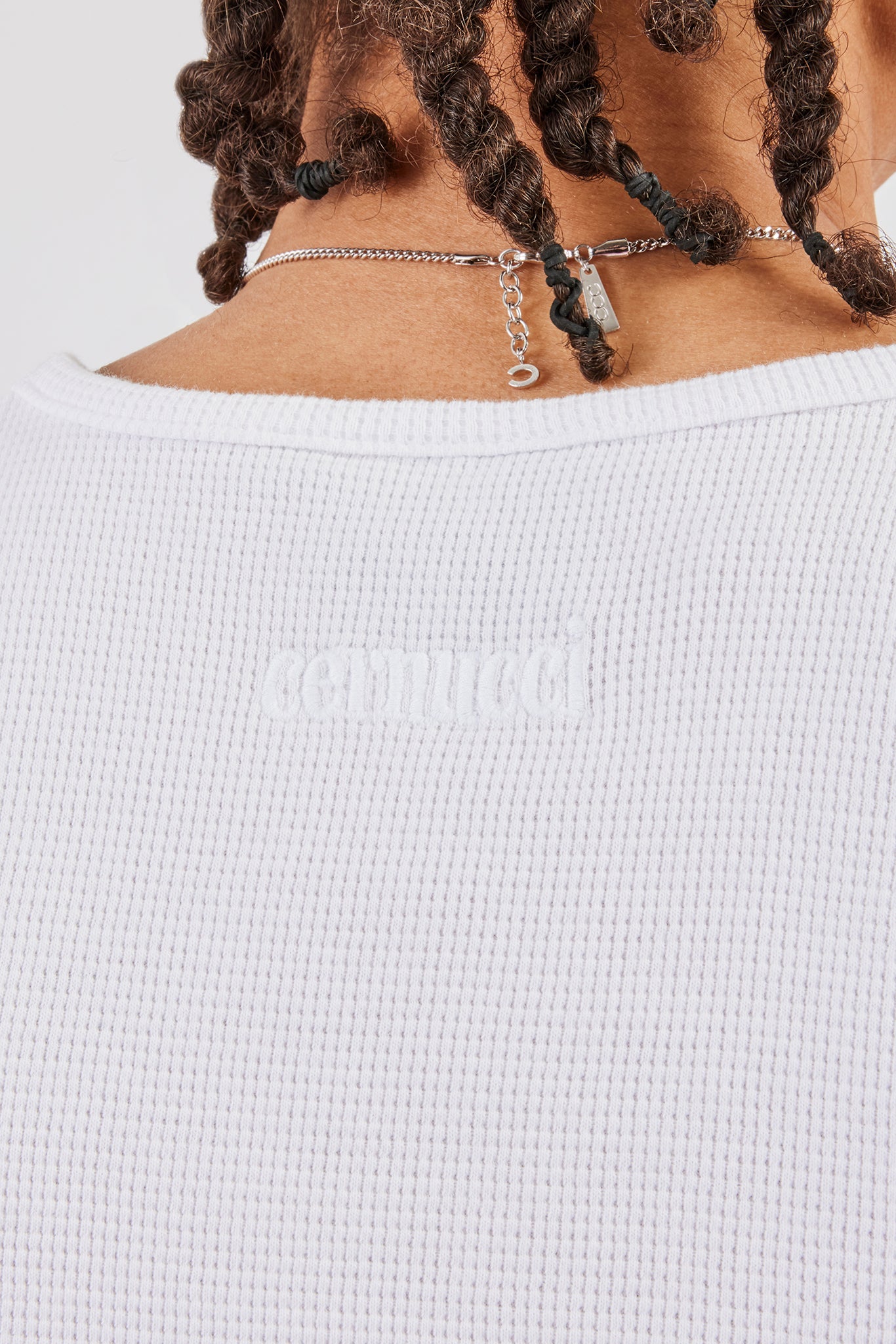 Waffle Vest Top - White