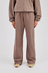 Towelling Applique Wide Leg Jogger - Taupe