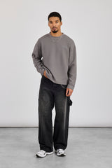 Waffle Long Sleeve T-Shirt - Charcoal