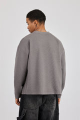 Waffle Long Sleeve T-Shirt - Charcoal