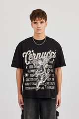 Cherub Circuito Oversize-T-Shirt - Schwarz