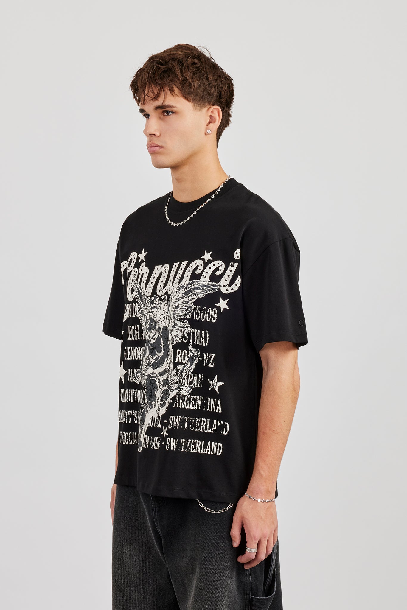 Cherub Circuito Oversize-T-Shirt - Schwarz