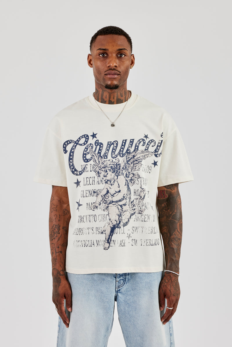 Cherub Circuito Oversize-T-Shirt - Off White