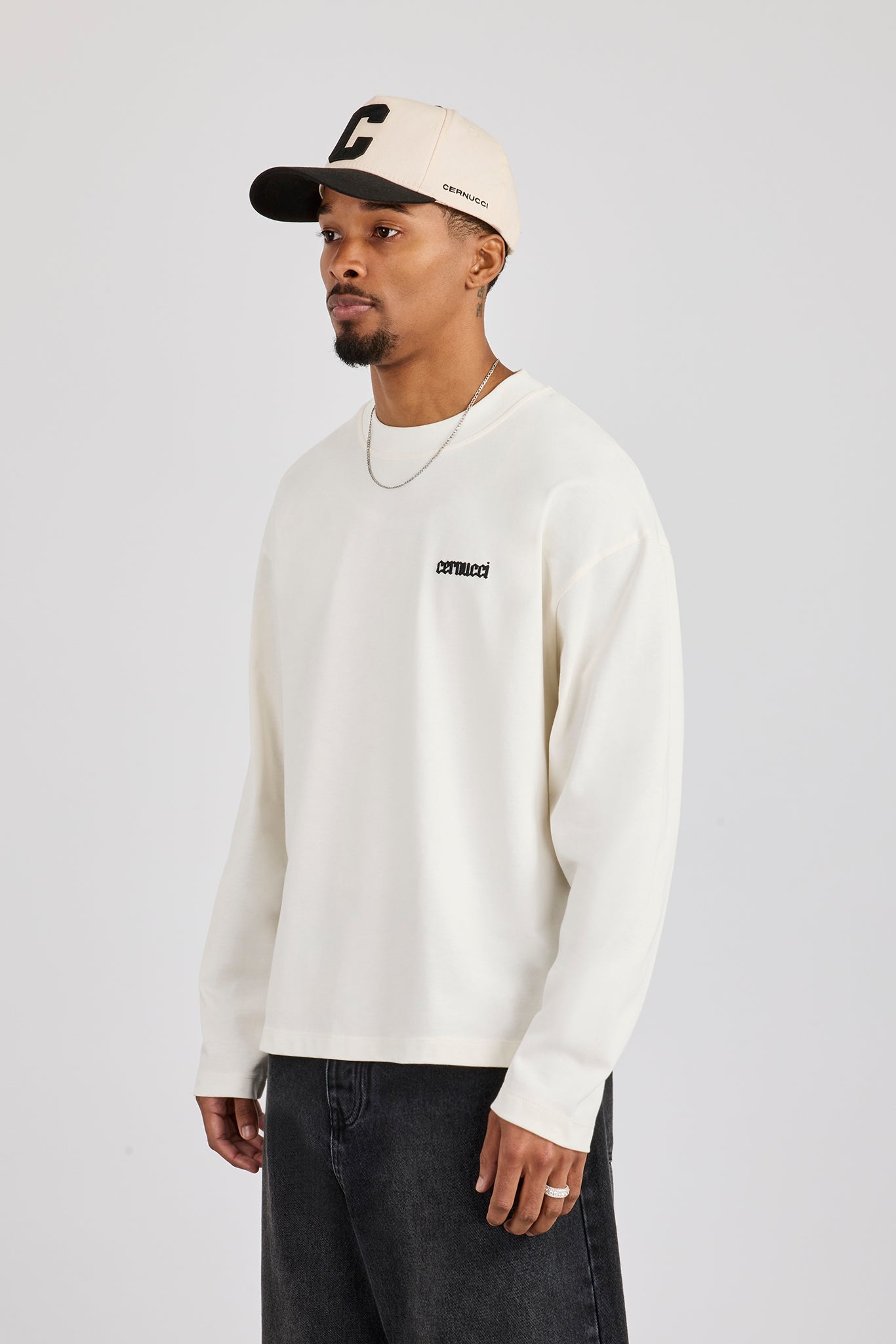 Langärmliges T-Shirt mit Rio-Grafikdruck – Off White